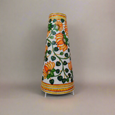 Hand-Painted Lotus Motif Leather Lamp | Bed Lamp